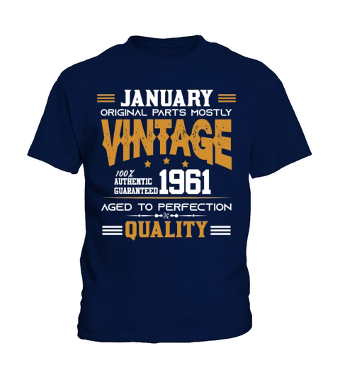 Vintage Aged To Perfection January 1961 Kids T-Shirt