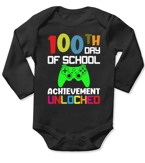 100 Days Of School Design for Kindergarten Teacher Long Sleeve Baby One-Piece