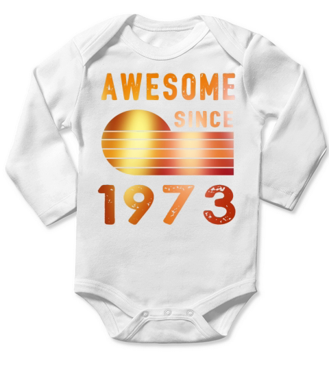 1973 Birthday Retro Vintage Gift Long Sleeve Baby One-Piece