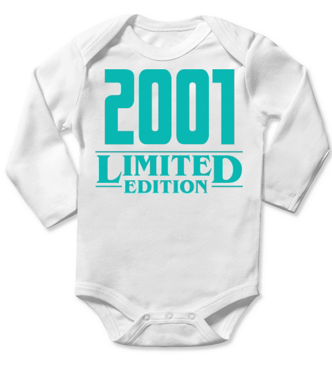 2001 Limited Edition Birthday Design Long Sleeve Baby One-Piece