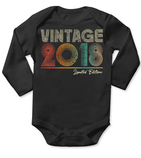 5 Years Old Vintage 2018 5th Birthday Gifts Long Sleeve Baby One-Piece