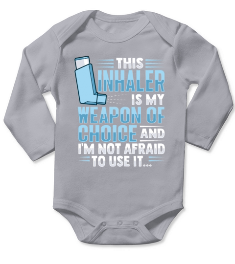 Albuterol Asthma Inhaler Design for an Asthmatic Long Sleeve Baby One-Piece
