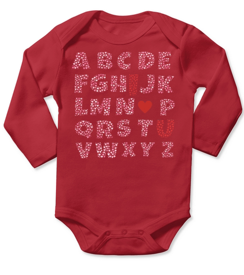 Alphabet Abc I Love You Long Sleeve Baby One-Piece