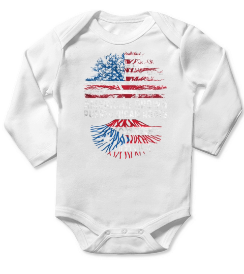 American Grown Puerto Rican Roots Vintage Puerto R Long Sleeve Baby One-Piece