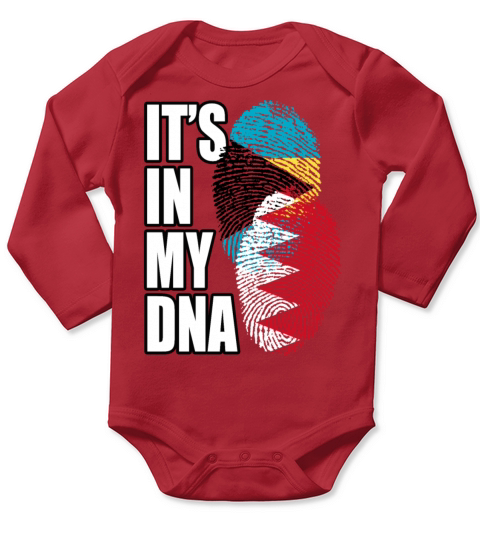 Bahraini And Bahamian Mix Heritage DNA Flag Long Sleeve Baby One-Piece