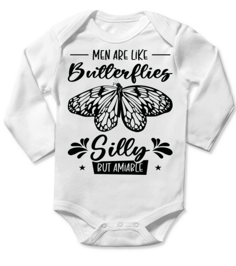 Celestial Butterfly Silly Men Amiable Insect Long Sleeve Baby One-Piece