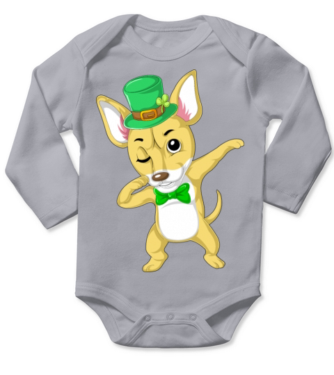dabbing chihuahua st patricks day Long Sleeve Baby One-Piece