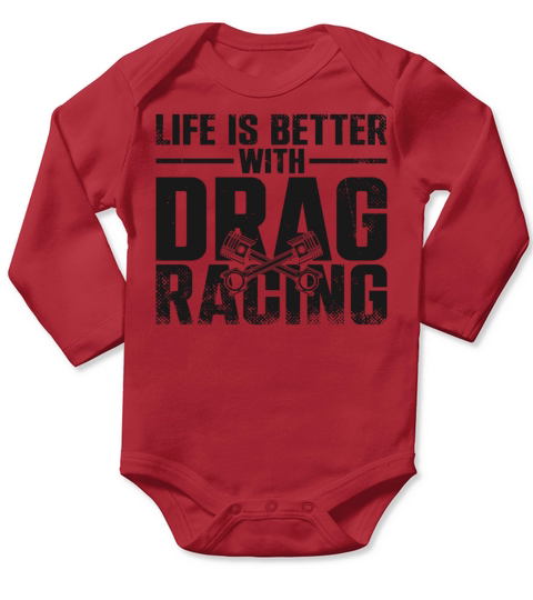 Drag Racing Race Car Girl Vintage Long Sleeve Baby One-Piece