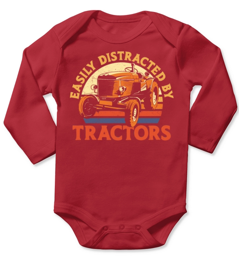 Farming Farmer Vintage Tractor Long Sleeve Baby One-Piece