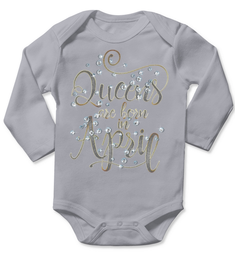 Funny Bday Party Queens Are Born in April Vintage Long Sleeve Baby One-Piece
