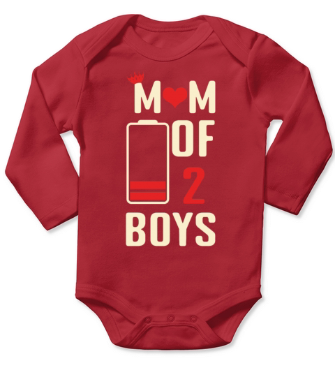 Funny Mom Quotes Mom Of Two Boy Happy Mothers Day Long Sleeve Baby One-Piece