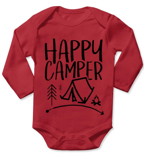 happy camper Long Sleeve Baby One-Piece