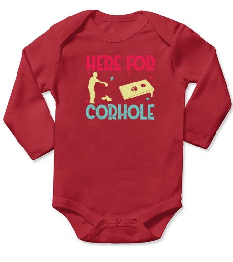 Here for Cornhole Long Sleeve Baby One-Piece
