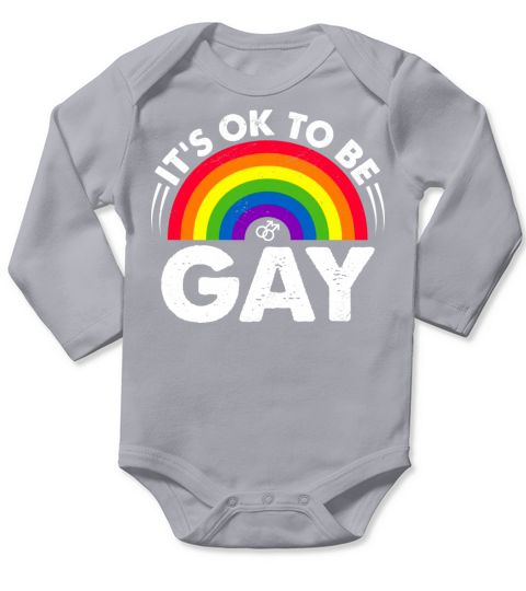 Its Ok To Be Gay LGBTQ Support Rainbow Pride Long Sleeve Baby One-Piece