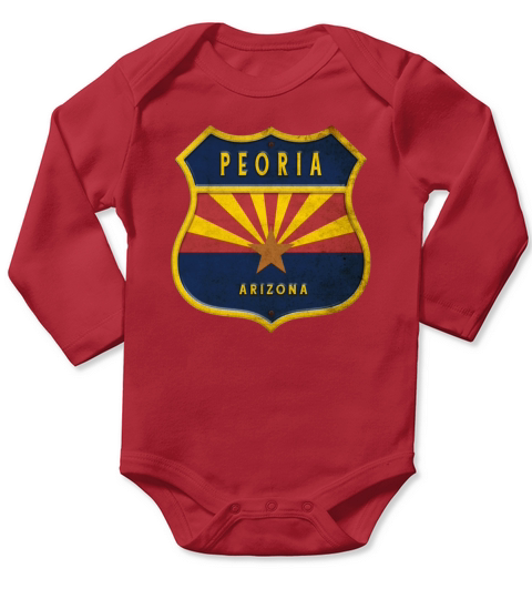 Peoria Arizona flag crest design Long Sleeve Baby One-Piece