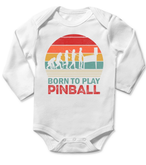 Pinball Machines Vintage Arcade Game Retro Lovers Long Sleeve Baby One-Piece