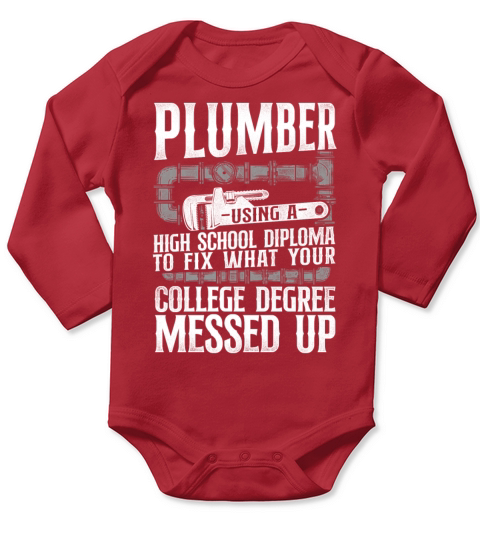 Plumbing Plumber Vintage Plumber Long Sleeve Baby One-Piece