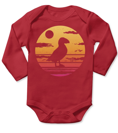Puffins Vintage Seabird Bird Puffin Long Sleeve Baby One-Piece