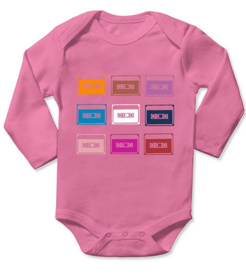 retro mix cassettes style vintage shirt Long Sleeve Baby One-Piece