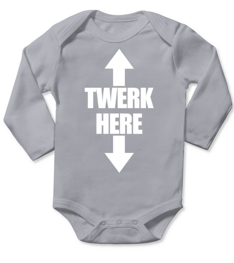 Twerk Here Arrow Up And Down Mens Twerk Here Long Sleeve Baby One-Piece