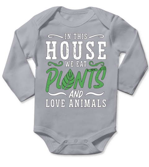 Veganism In This House We Eat No Meat Vegan Lover Long Sleeve Baby One-Piece