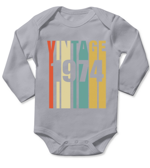 Vintage 1974 Retro Long Sleeve Baby One-Piece
