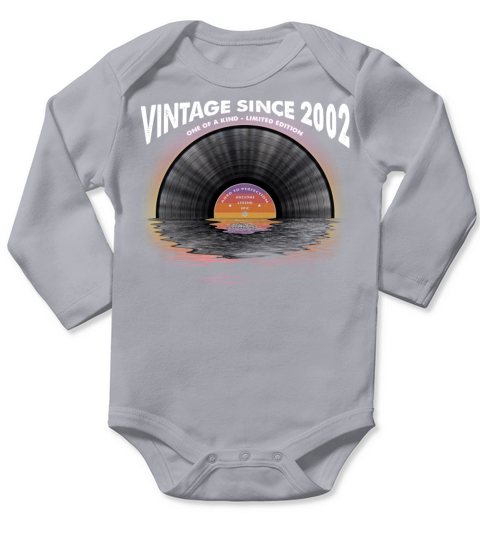 Vintage since 2002 Retro Disco Music Vintage Long Sleeve Baby One-Piece