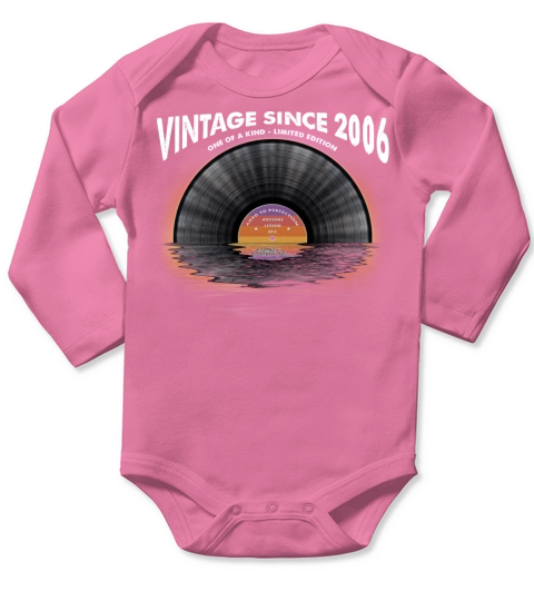 Vintage since 2006 Retro Disco Music Vintage Long Sleeve Baby One-Piece