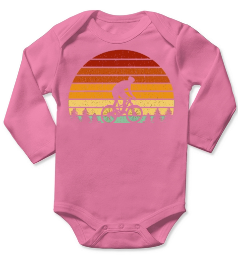 Vintage Sunset Mountain Biking For Mountain Bikers Long Sleeve Baby One-Piece