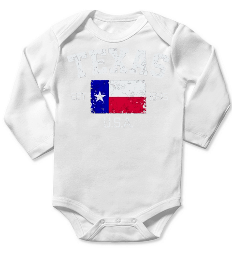 Vintage Texas Austin Est 1845 Souvenir Long Sleeve Baby One-Piece