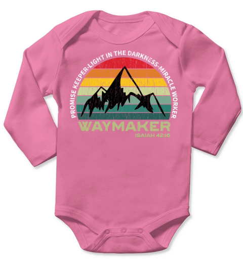 Waymaker Promise Keeper Miracle Worker Christian Long Sleeve Baby One-Piece