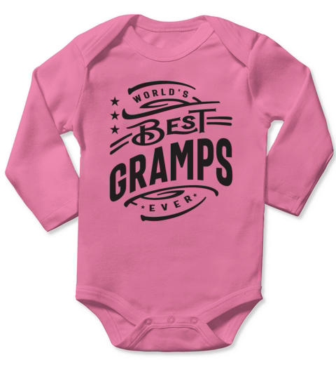 Worlds Best Gramps Ever Funny Long Sleeve Baby One-Piece
