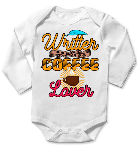Writer And A Coffee Lover Long Sleeve Baby One-Piece