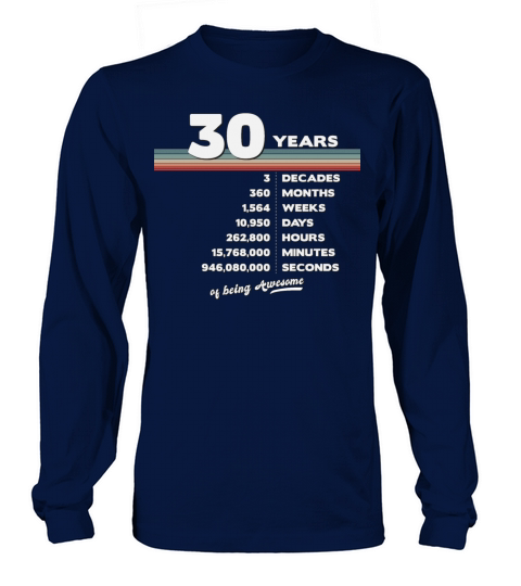 30th Birthday Vintage 30 Years Old Retro 360 Long sleeved Unisex
