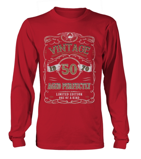 50th Birthday Gift Gold Vintage 1970 Aged Perfect Long sleeved Unisex