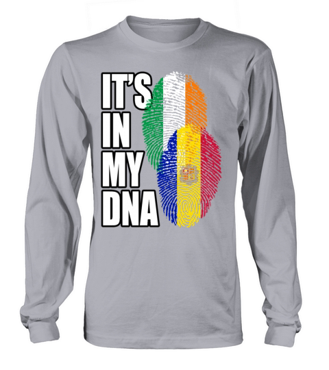 Andorran And Irish Mix Heritage DNA Flag Long sleeved Unisex