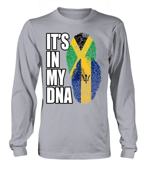 Barbadian And Jamaican Mix Heritage DNA Flag Long sleeved Unisex