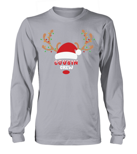 Merry Christmas Cousin Crew Reindeer Matching Long sleeved Unisex