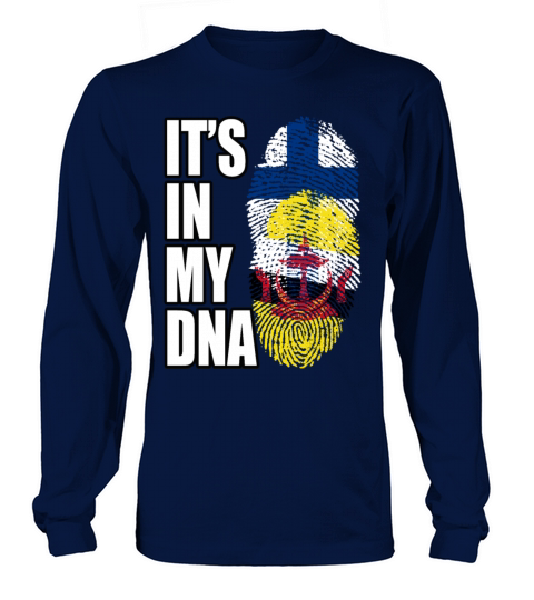 Finland And Bruneian Mix Heritage DNA Flag Long sleeved Unisex