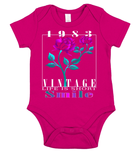 1983 Born Vintage Rose Gift Short Sleeve Baby One-Piece
