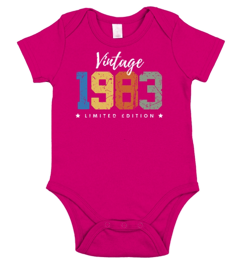 40 Years Vintage 1983 Retro 40th Birthday Short Sleeve Baby One-Piece