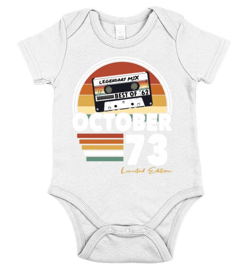50th birthday vintage october 1973 limited edition Short Sleeve Baby One-Piece