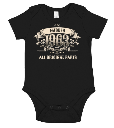 60 Years Old Made In 1963 All Original Parts Short Sleeve Baby One-Piece