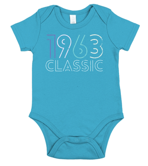60 Years Vintage 1963 Retro 60th Birthday Short Sleeve Baby One-Piece