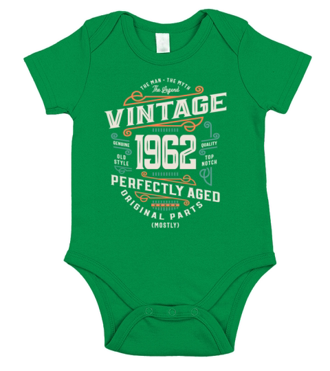 61 Years Old Vintage 1962 Man Myth Legend Short Sleeve Baby One-Piece