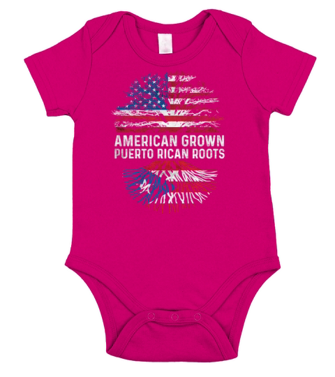 American Grown Puerto Rican Roots Vintage Puerto R Short Sleeve Baby One-Piece