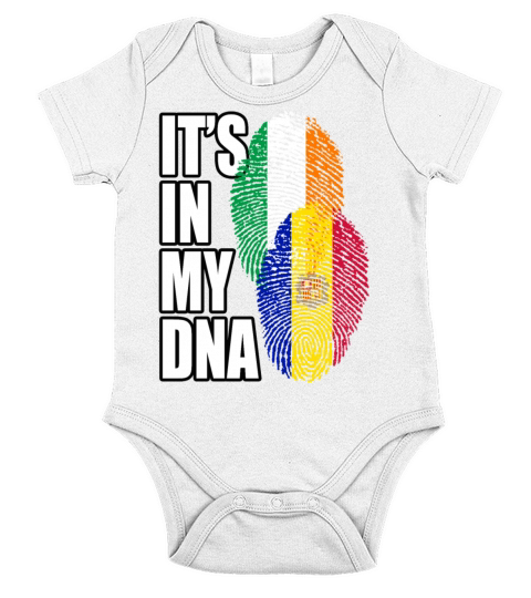 Andorran And Irish Mix Heritage DNA Flag Short Sleeve Baby One-Piece
