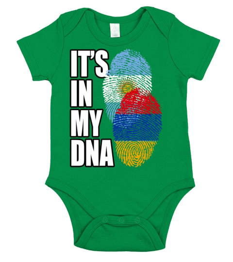 Armenian And Argentinian Mix Heritage DNA Flag Short Sleeve Baby One-Piece