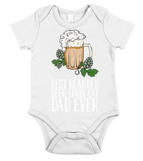 Best Bearded Beer Lovin Cat Dad Ever Short Sleeve Baby One-Piece