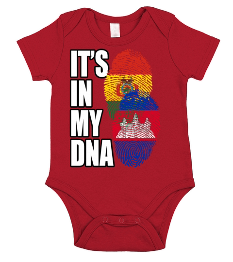 Cambodian And Bolivian Mix Heritage DNA Flag Short Sleeve Baby One-Piece